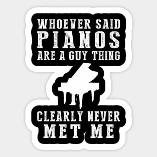 Melodious Humor: Piano Defies Gender! Sticker